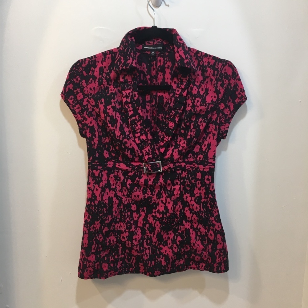 Express Hot Pink and Black Shirt